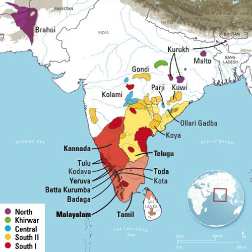 Kannada, Tamil, Malayalam and Telugu
